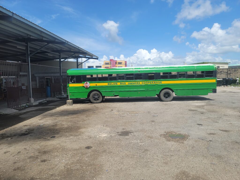 A school bus used for long-distance travel