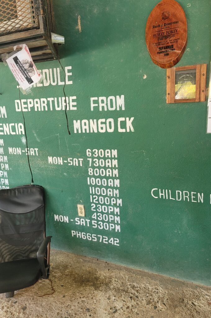 The Independencia-Placencia ferry schedule