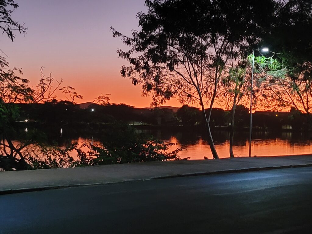 Sunset over the lake